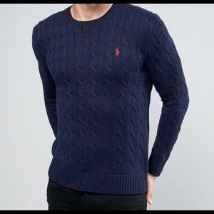 Ralph Lauren Navy Cable Knit Sweater (large)
